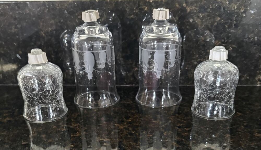 Lot of 4 Assorted Colors Votive Cups Holders Snowman Crackle